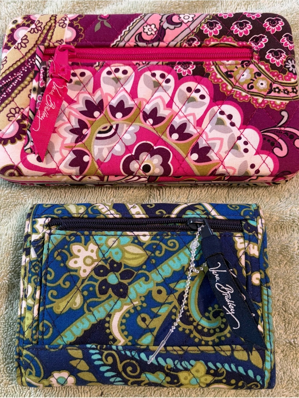 Vera Bradley Quilted Wallet Bundle Pink Blue Floral Set
